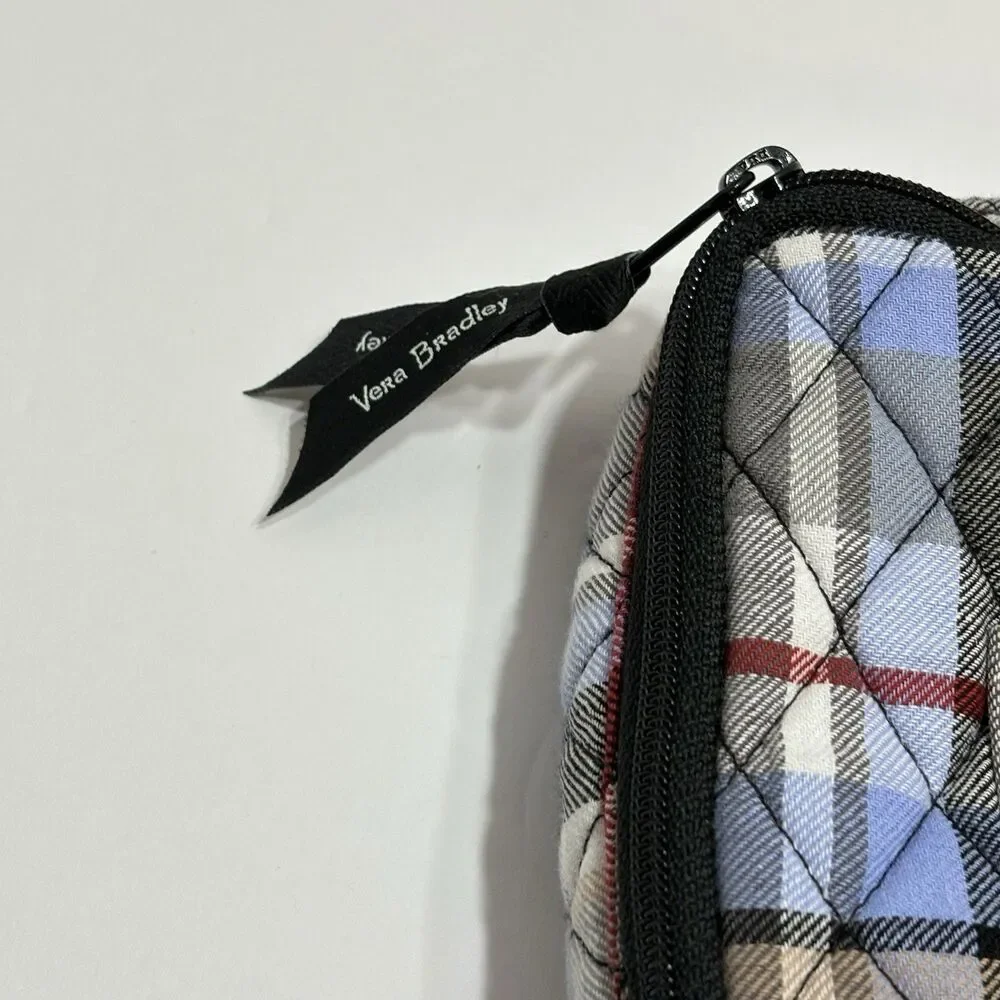 Vera Bradley Perfectly Plaid Cosmetic Bag And Brush/Pencil Bag